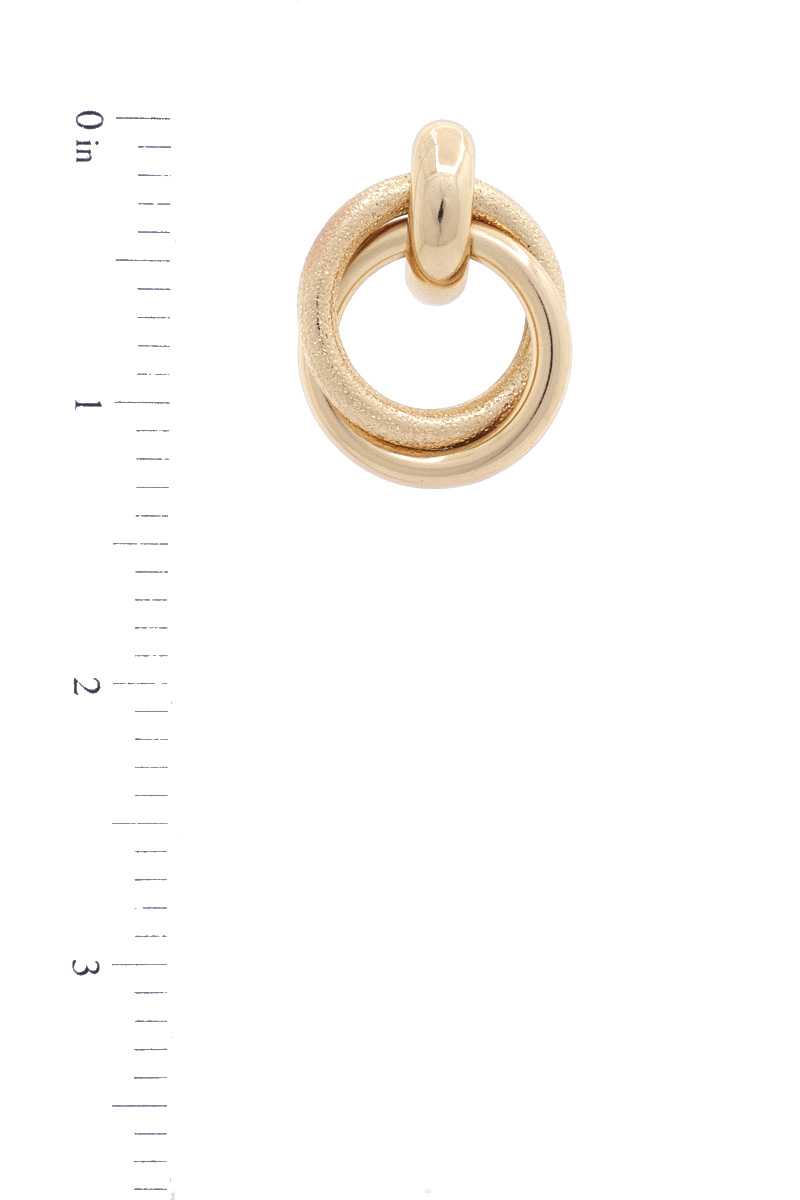 Double Circle Link Metal Earring