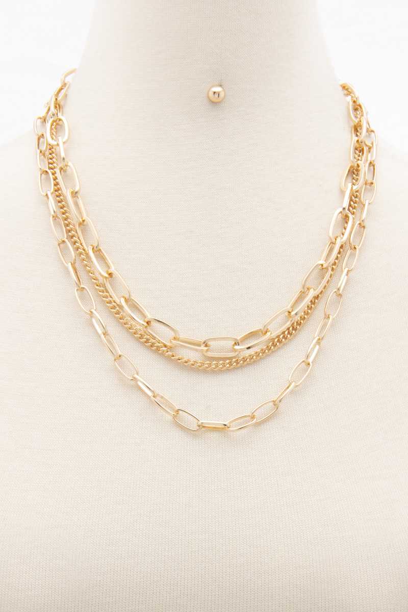 Oval Link Layered Necklace