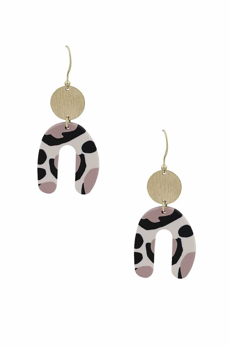 Fashion Metal Clay Mix Geometric Dangle Earring