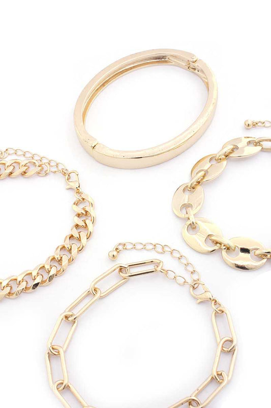 Sodajo Oval Cuban Link Bracelet Set