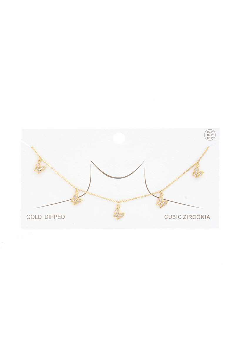 Dainty Butterfly Charm Gold Dipped Necklace