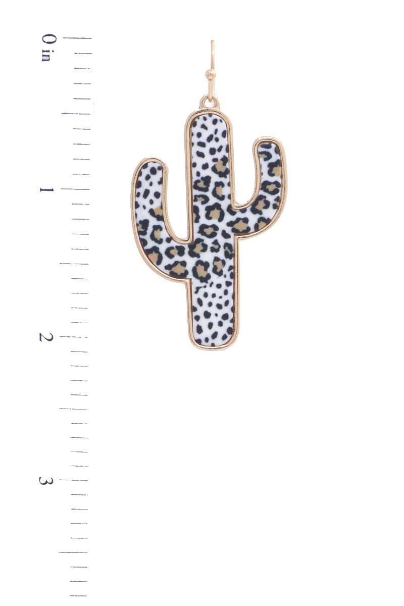 Leopard Pattern Cactus Shape Earring
