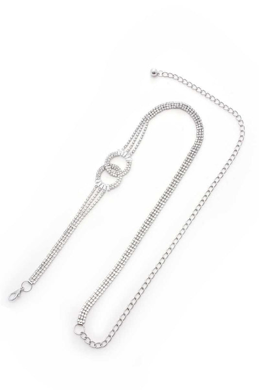 Double Circle Link Rhinestone Chain Belt