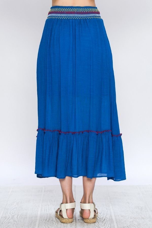 Gauze Skirt Features Elastic Waistband