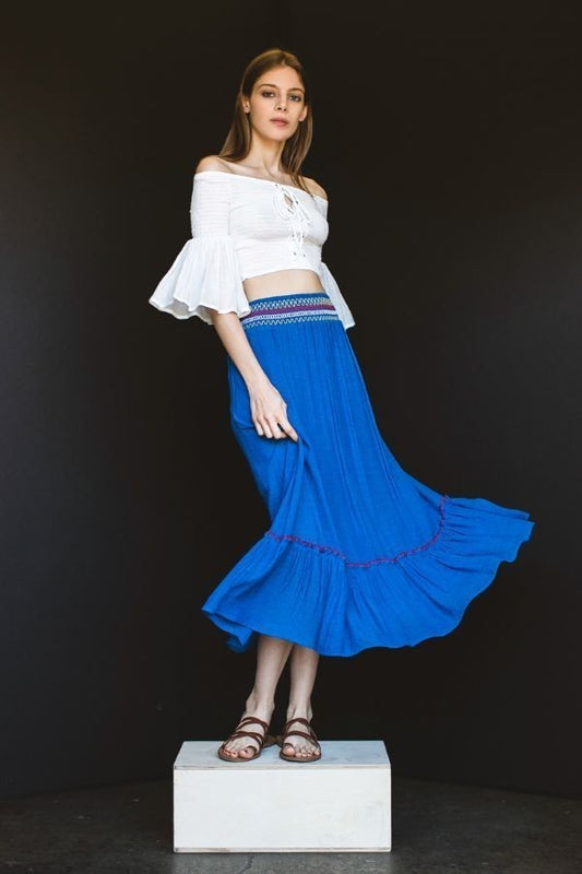 Gauze Skirt Features Elastic Waistband