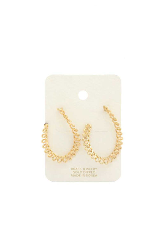 Swirl Metal Open Circle Earring