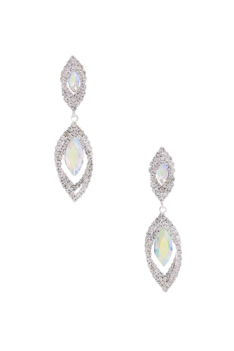 Double Marquise Rhinestone Dangle Earring