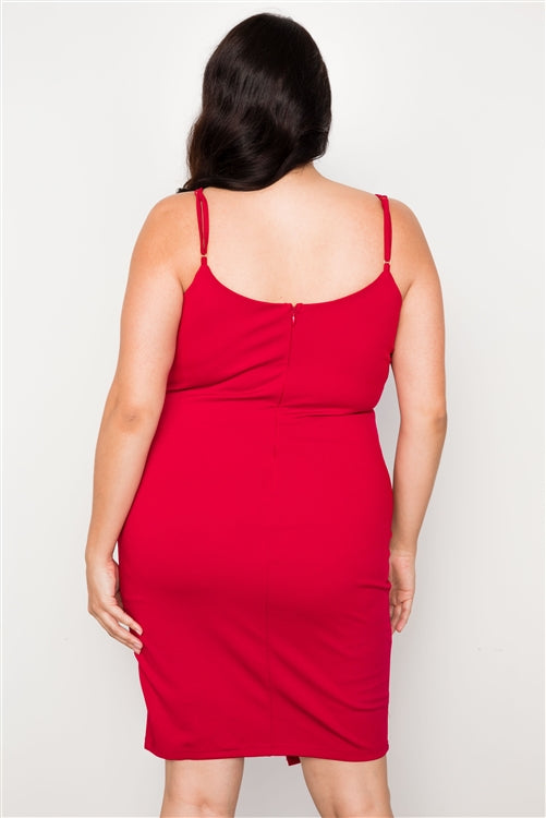 Plus Size Red Bodycon Cami Mini Dress