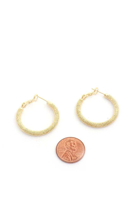 Sodajo Lined Metal Hoop Earring