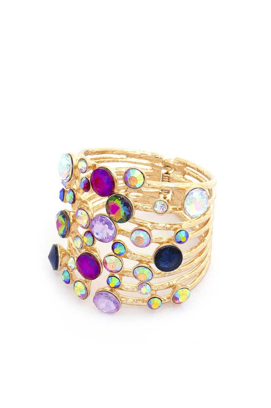 Rhinestone Metal Cuff Bracelet