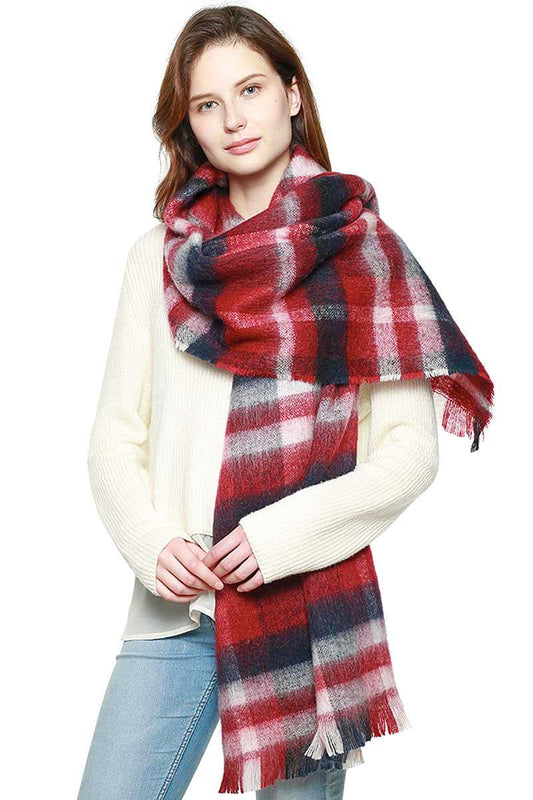 Multi Colored Bold Plaid Scarf