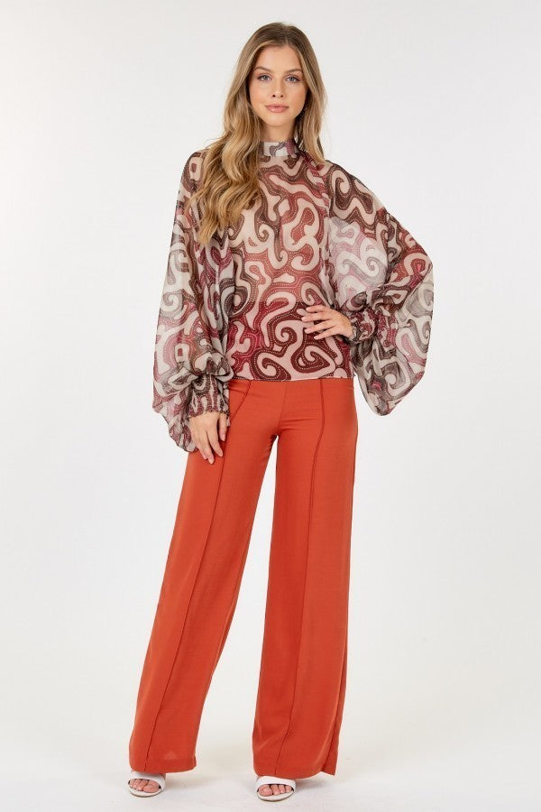 Seamed Wide Leg Palazzo Pants