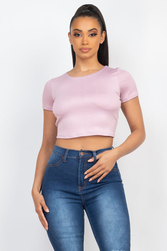 Basic Crossed-back Crop Top