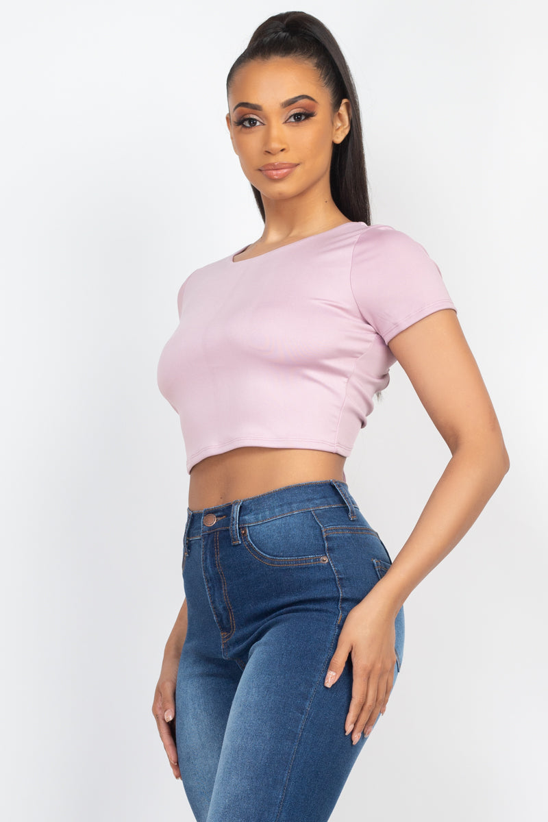 Basic Crossed-back Crop Top