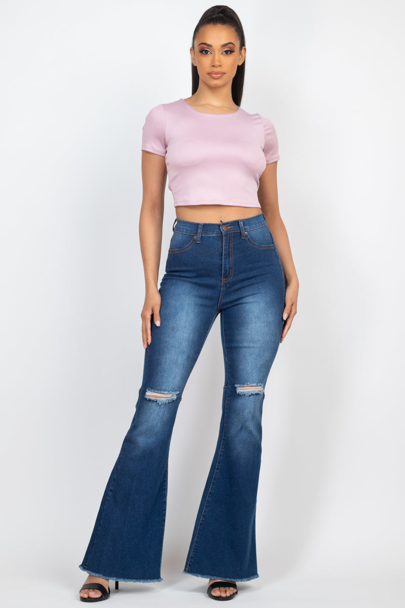 Basic Crossed-back Crop Top