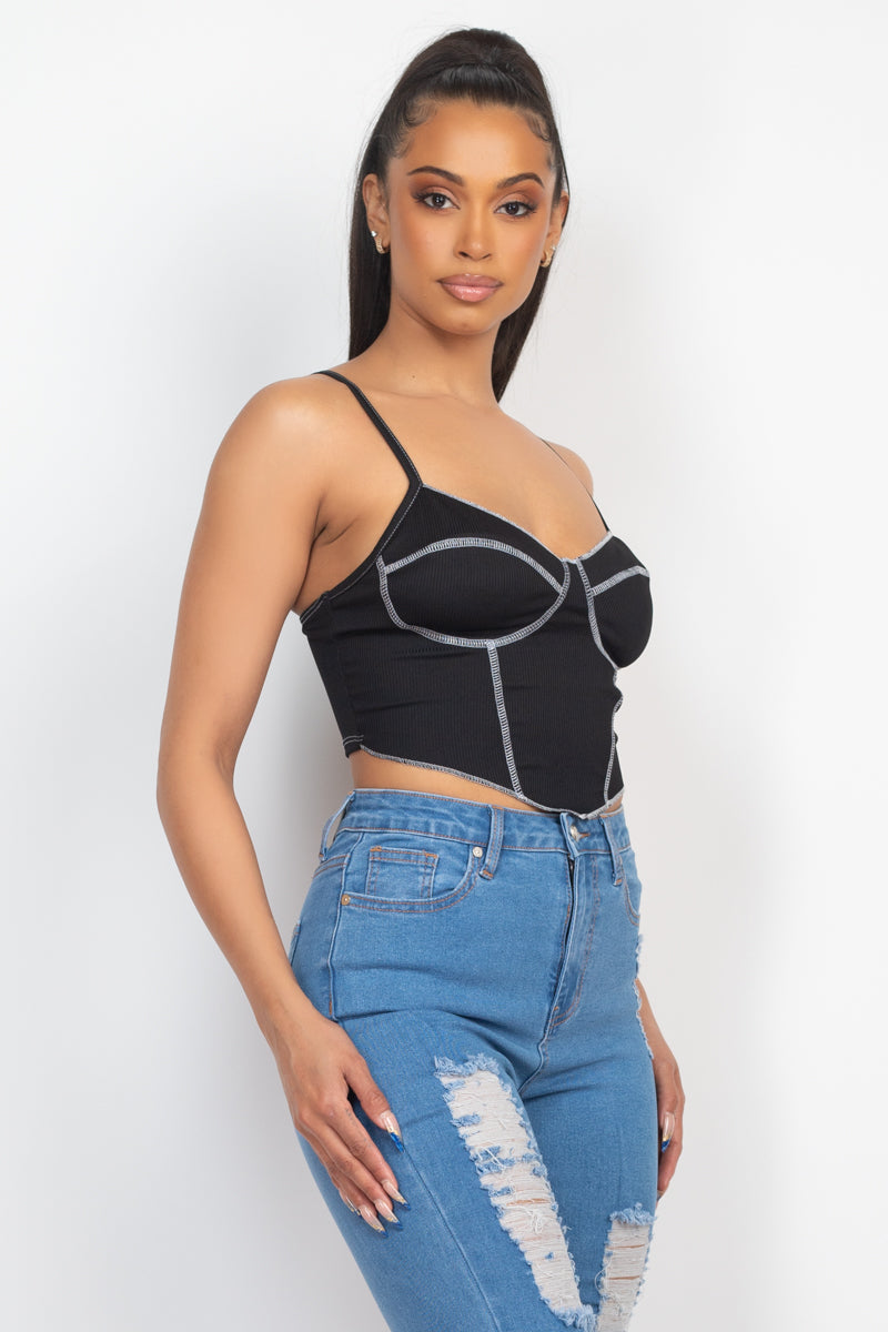 Bustier Sleeveless Ribbed Top