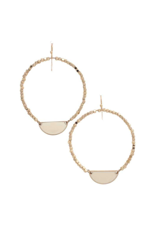 Half Circle Beaded Round Earring