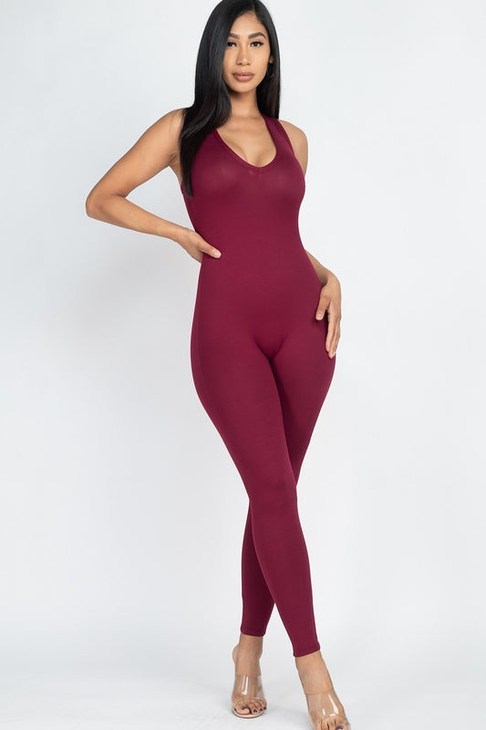 Racer Back Bodycon Jumpsuit