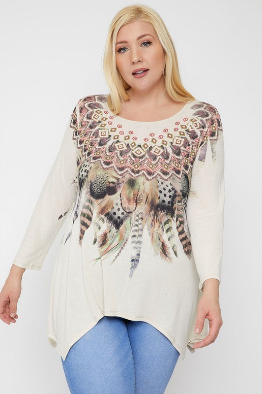 Sublimation Print Tunic Top