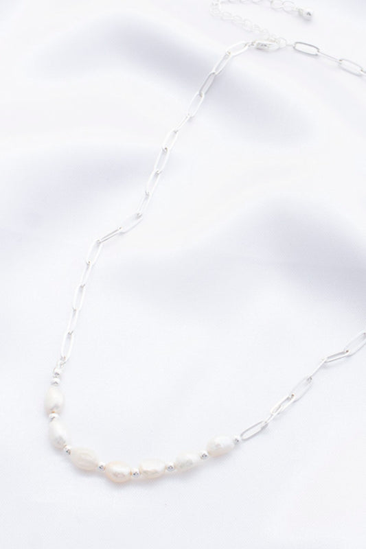 Pearl Oval Link Necklace