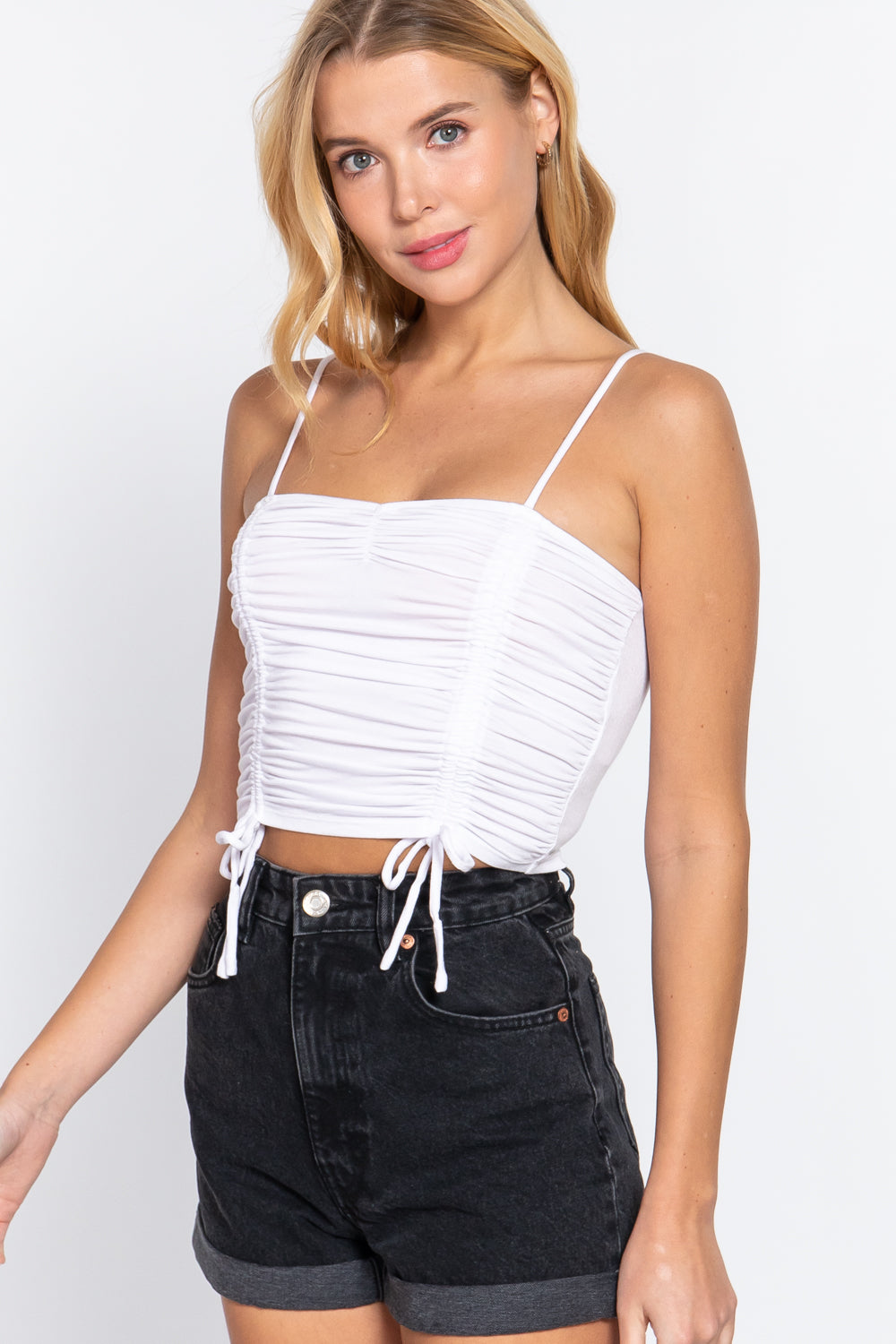 Ruched Side Shirring Cami Top