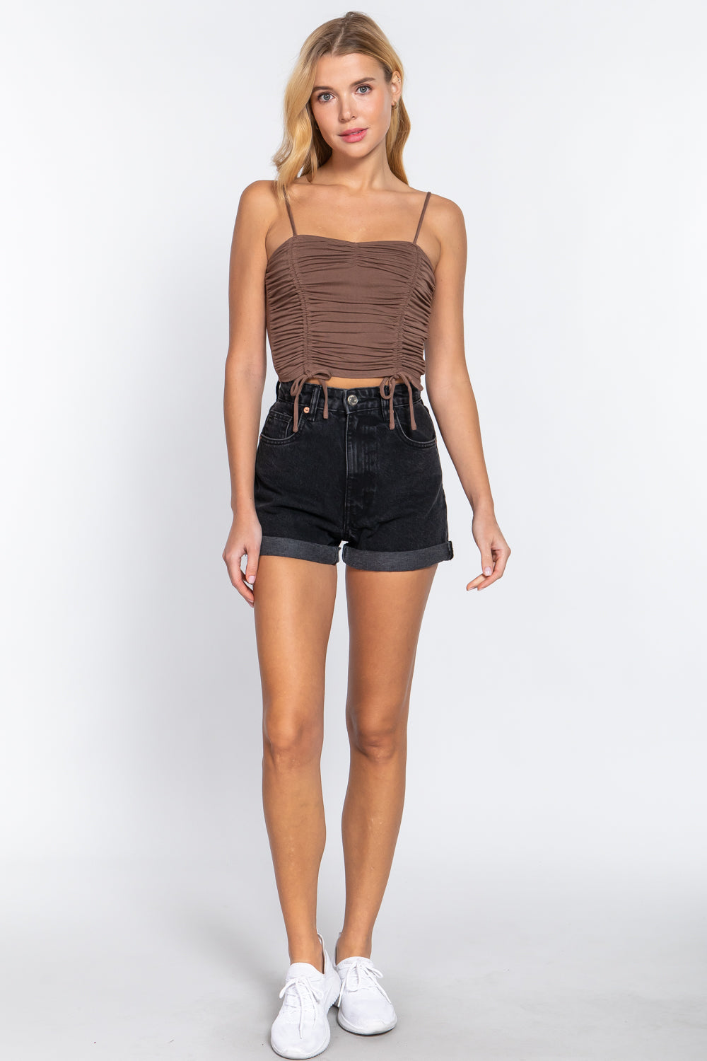 Ruched Side Shirring Cami Top