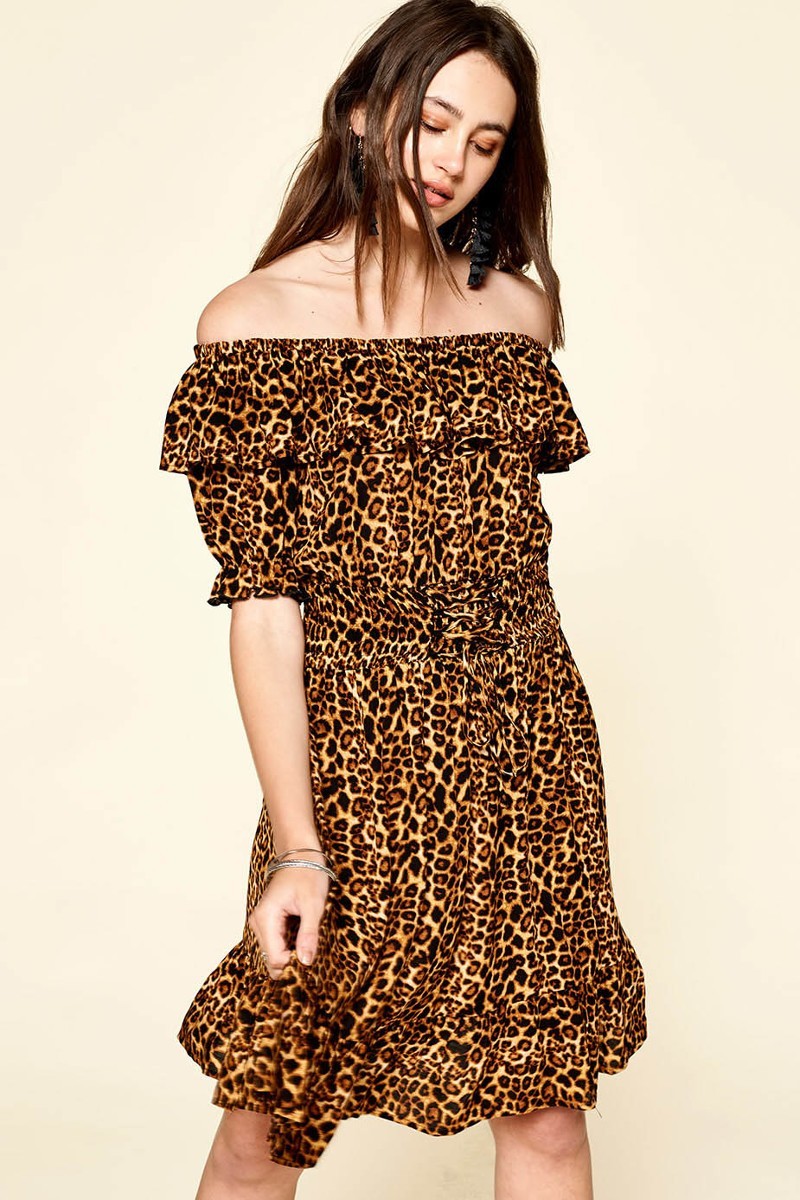 Leopard Printed Woven Dress