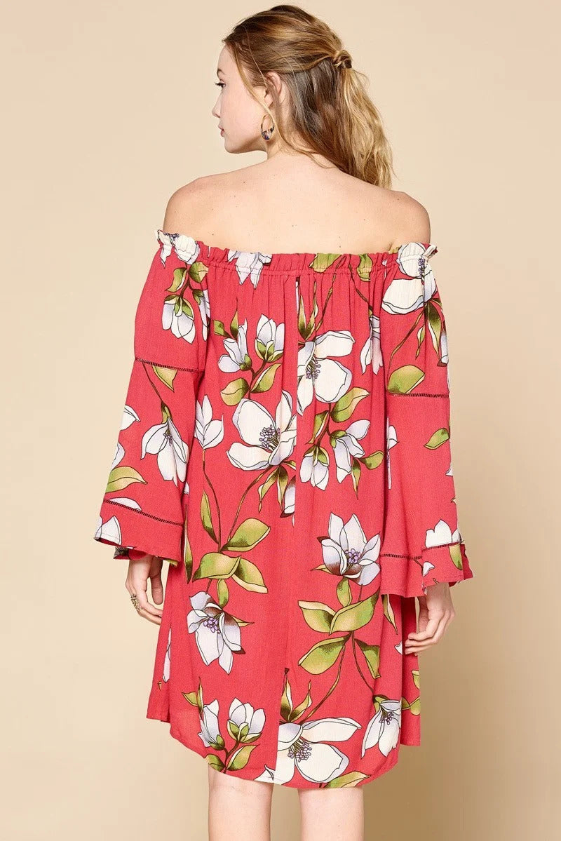 Off-the-shoulder Woven Loose-fit Dress