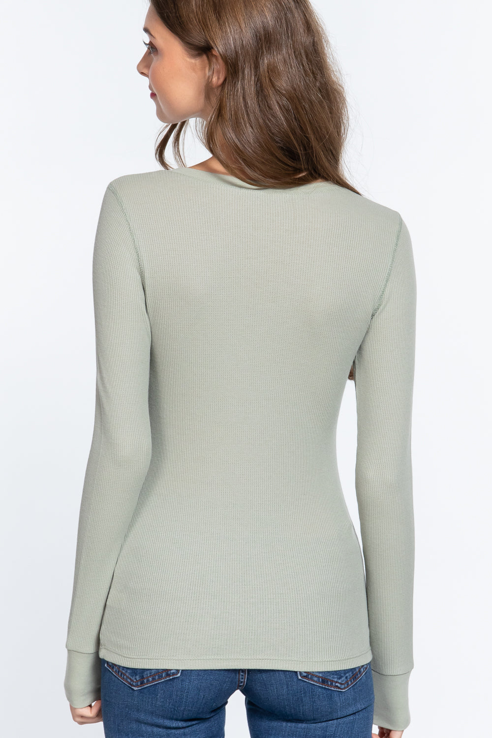 Long Slv V-neck Thermal Top