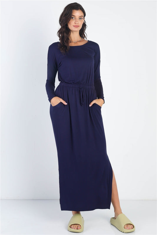 Midi Sleeve Basic Maxi Dress