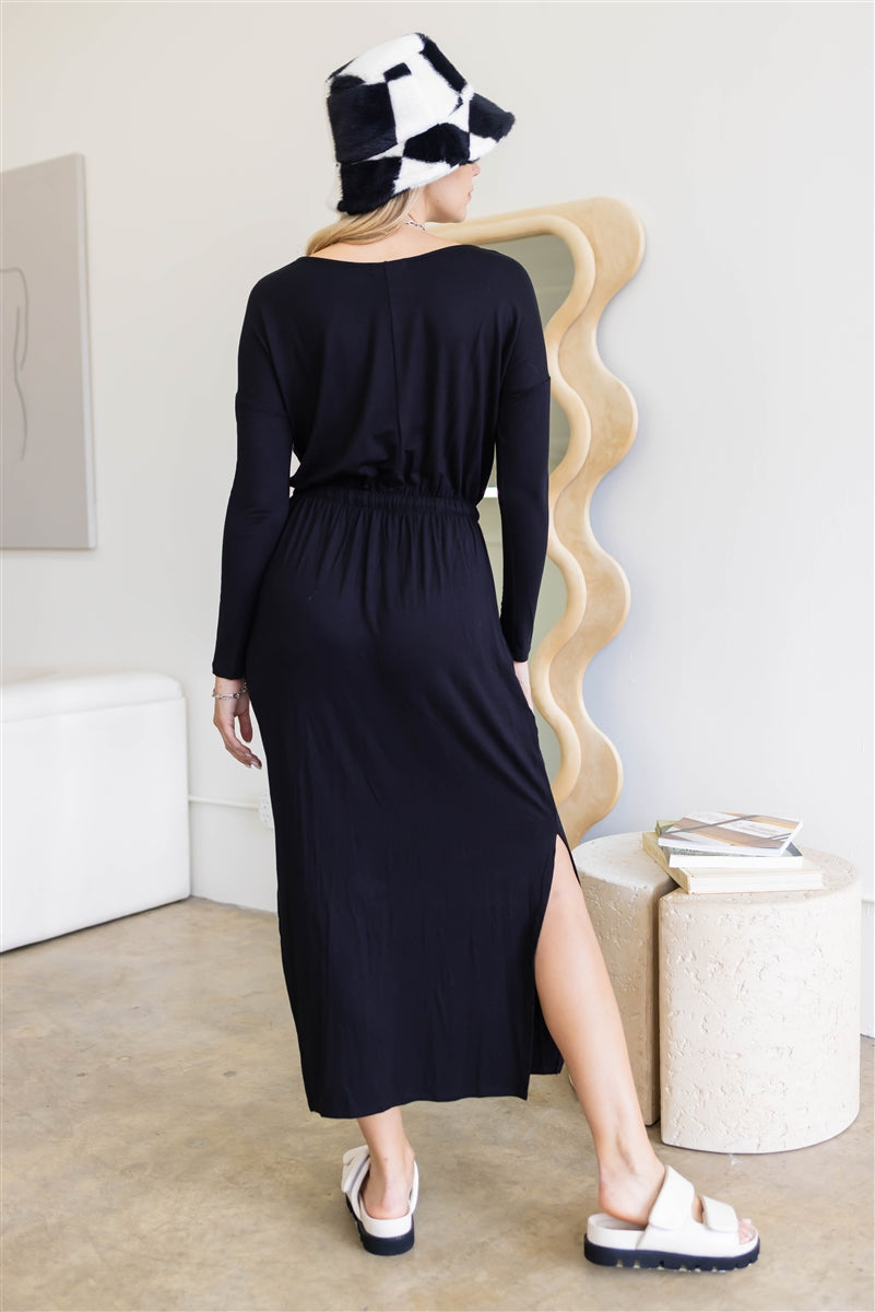 Midi Sleeve Basic Maxi Dress