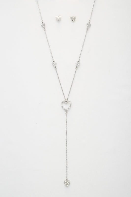 Heart Y Shape Metal Necklace