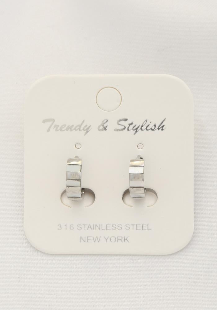 Stripe Metal Huggie Earring