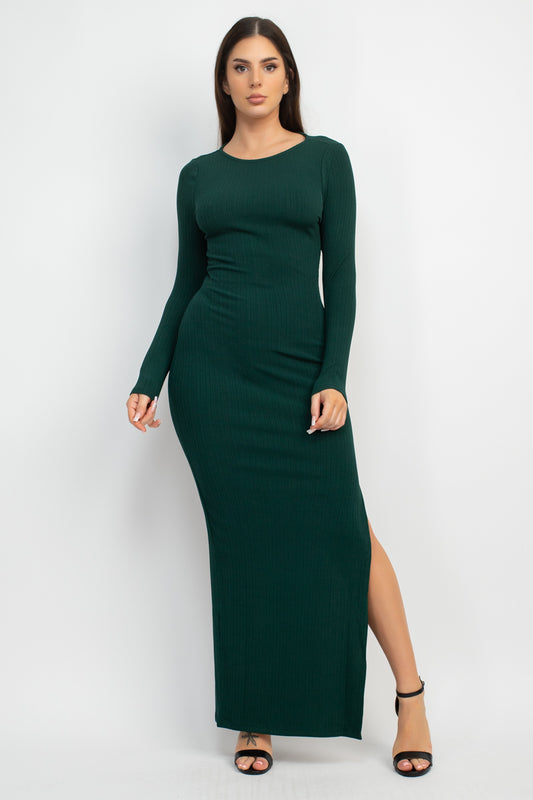 Side Slit Bodycon Maxi Dress