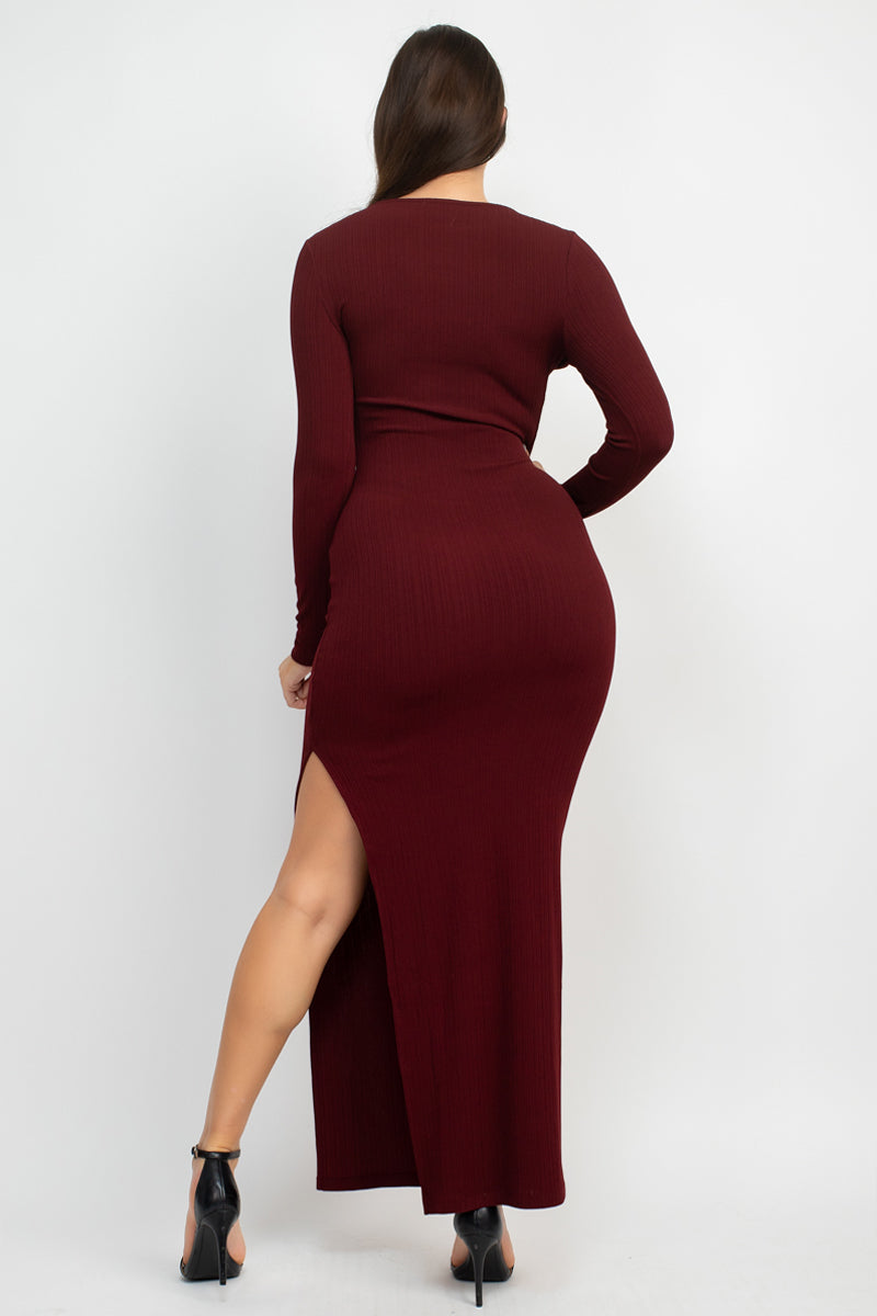 Side Slit Bodycon Maxi Dress