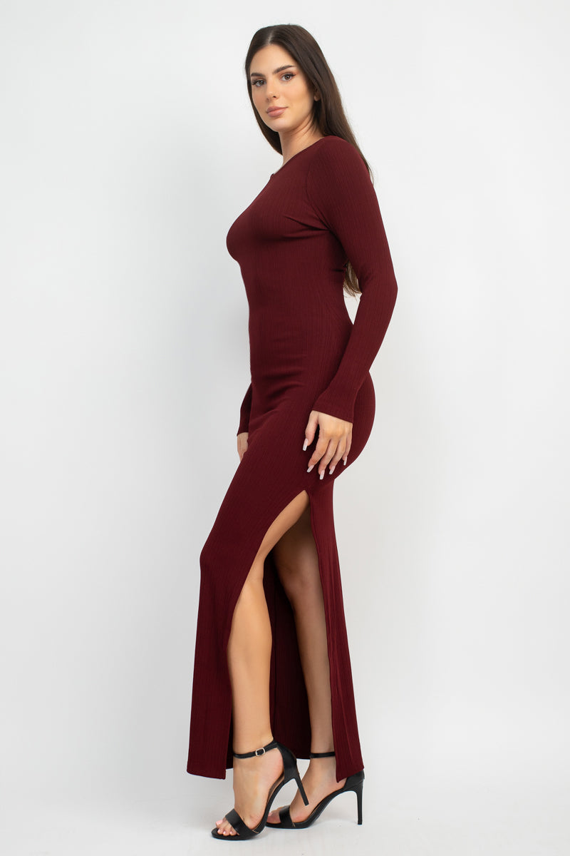 Side Slit Bodycon Maxi Dress