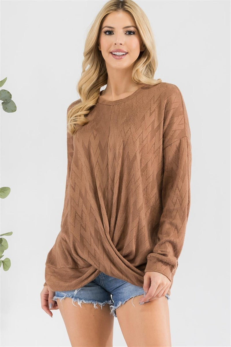 Super Cute Textured Front Tie Top