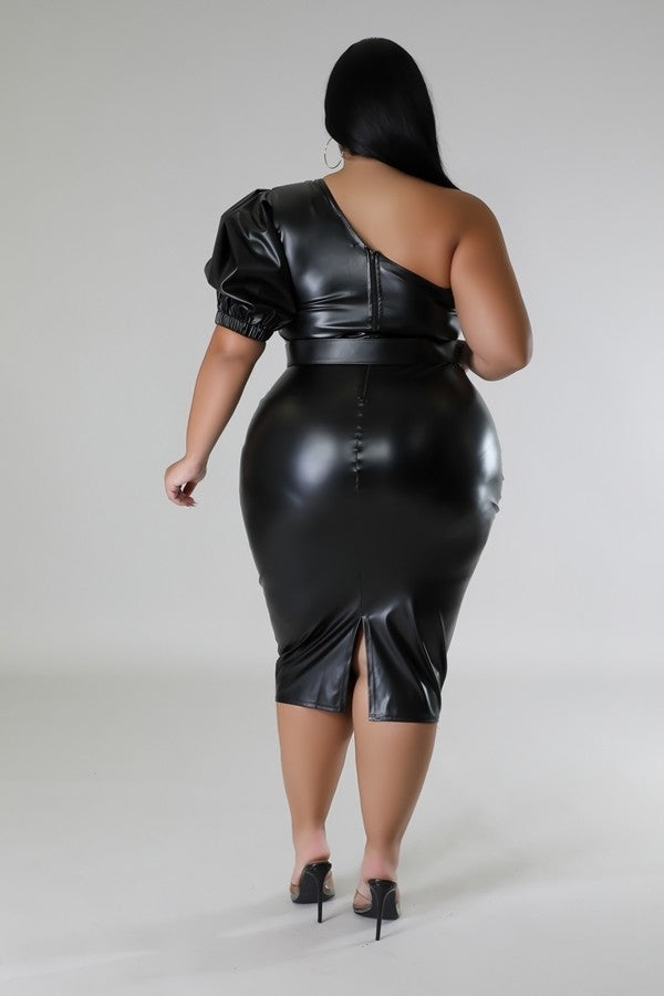 Faux Leather Semi-stretch Dress – Quincy Quacy Designs Faux Leather Semi-stretch Dress – Quincy Quacy Designs