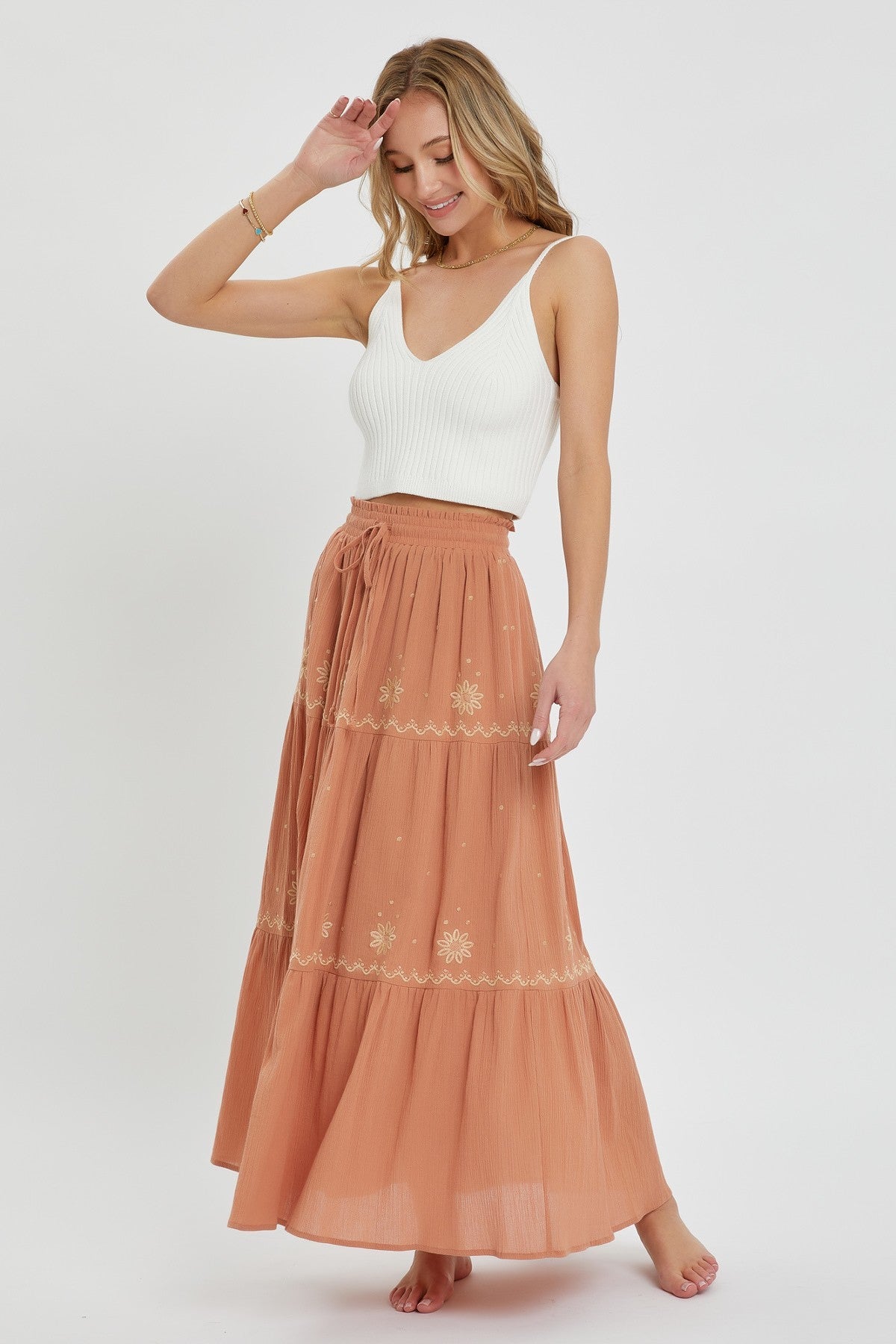 Embroidery Maxi Skirts