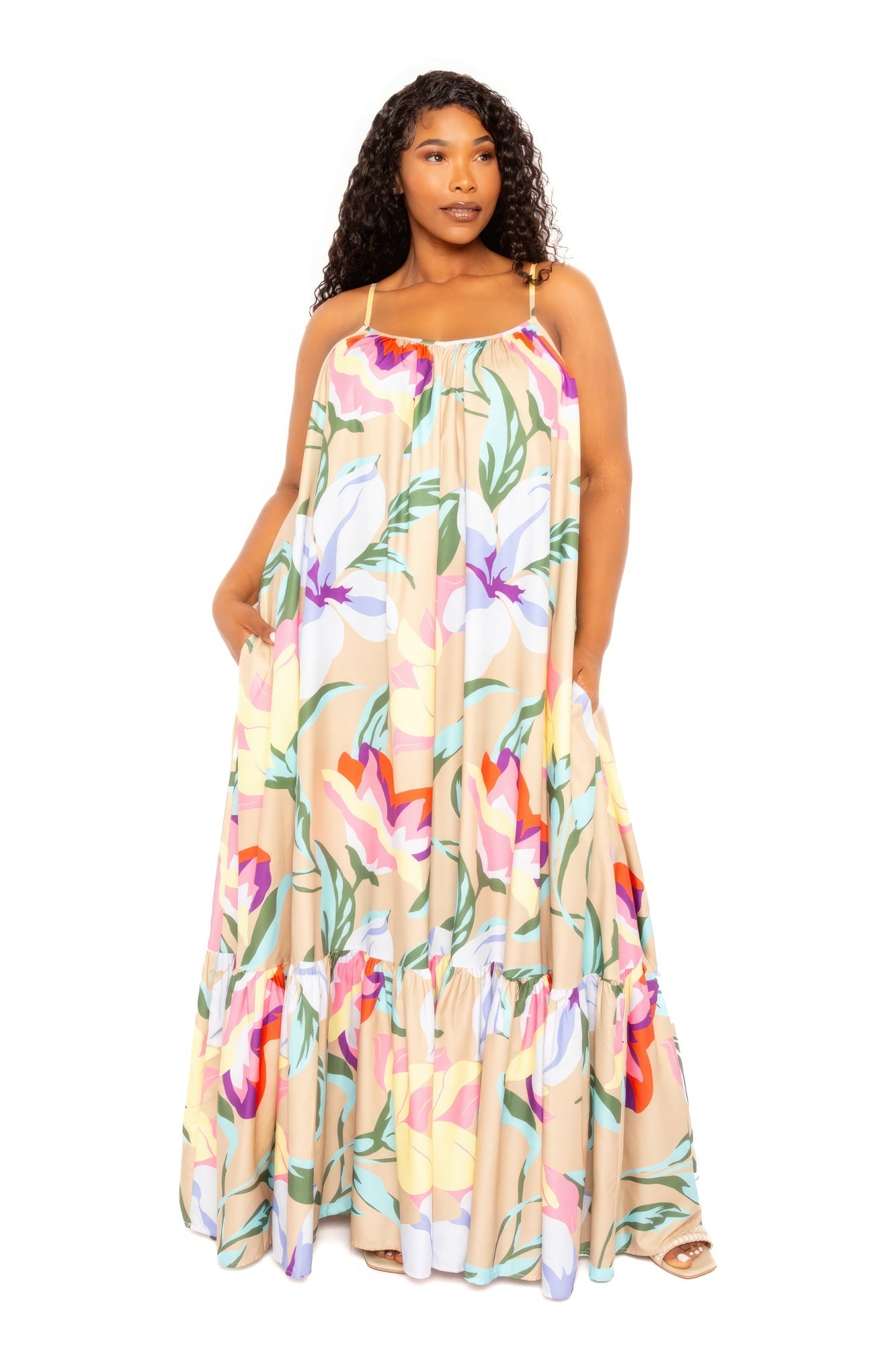 Printed Voluminous Maxi Dress